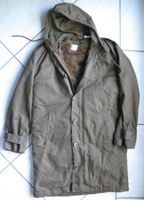 SADF NUTRIA COAT WITH WOOL INNER & HOOD-SIZE MEDIUM-MEASURES 55CM ARMPIT TO ARMPIT-LABELLED & DATED