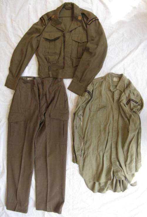 SA BUNNY JACKET LABELLED & DATED 1965-SIZE SMALL-MEASURES 50 CM ARMPIT TO ARMPIT-TROUSERS SIZE 30 W