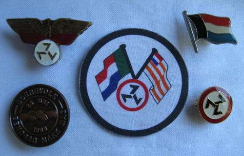AWB BADGES-A SELECTION OF 5 VERY SCARCE BADGES-SOLD TOGETHER-LUGS INTACT-4X METAL & 1X CLOTH