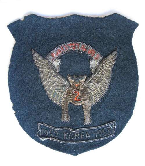 SAAF SQUADRON-(FLYING CHEETAHS)BULLION WIRE EMBROIDERED BLAZER BADGE-1952-53-EXTREMELY SCARCE-ORIGIN