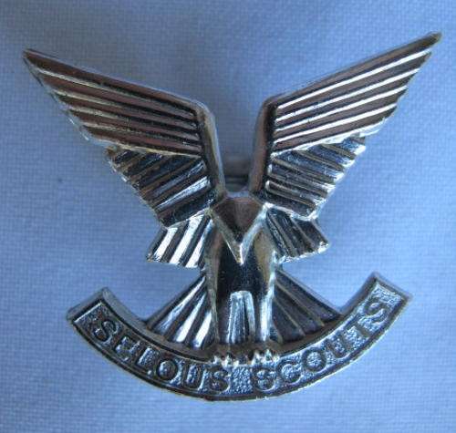 RHODESIA SELOUS SCOUTS ANODISED CAP BADGE-ORIGINAL-2X LUGS