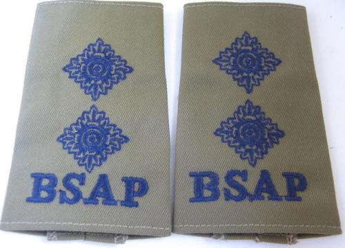 RHODESIA BSA POLICE INSPECTOR RANK SLIP ON PAIR
