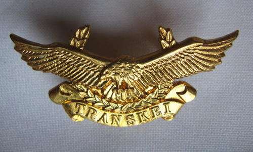 TRANSKEI AIR WING BRASS CAP BADGE-2X SCREW LUGS