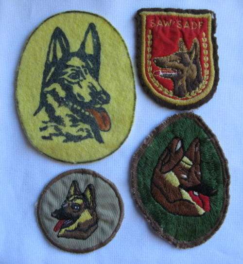 SADF DOG UNIT CLOTH PATCHES-SOLD TOGETHER 4 IN TOTAL