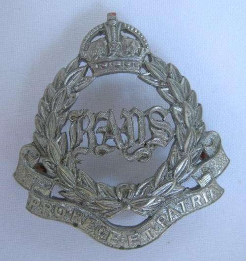 2ND DRAGOON GUARDS NCO'S WHITE METAL SLEEVE BADGE-MEASURES 56X52MM-3 LUGS