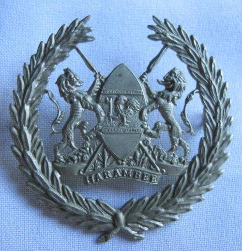KENYA WARRANT OFFICERS WHITE METAL RANK BADGE-2X LUGS
