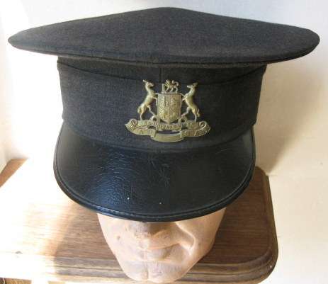 OLD SA RAILWAY'S PEAKED CAP-GOOD CONDITION-MAKERS STAMPED ON INSIDE OF THE LEATHER RING