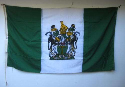 ORIGINAL RHODESIAN FLAG WITH WILLIAM SMITH&GOUROCK LABEL-MEASURES 170X96CM-VERY GOOD CONDITION