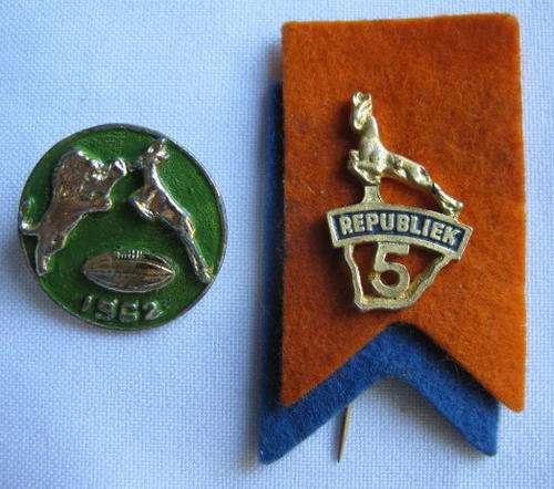 2X OLD SA RUGBY LAPEL PINS-STICK PINS INTACT