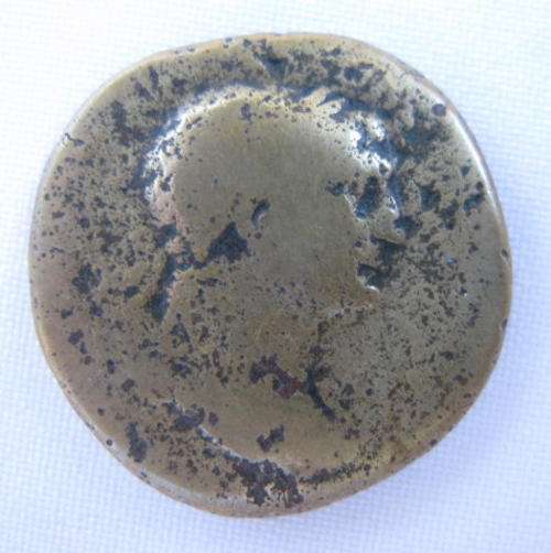 BRASS COIN-TRAJAN 98-117 AD-DIAMETER 32 MM