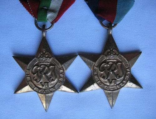 WW2 1939-45 & ITALY STAR,BOTH NAMED TO 211066 P. SCHREIBER