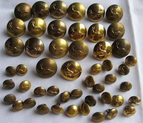 SA INFANTRY BRASS & GILT BUTTONS-20 LARGE & 30 SMALL-SOLD TOGETHER