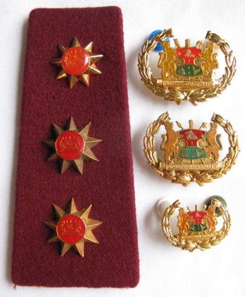 BOPHUTHATSWANA POLICE WARRANT OFFICER CLASS 1 GILDING METAL & ENAMEL RANK BADGE FOR MALE & FEMALE(SM