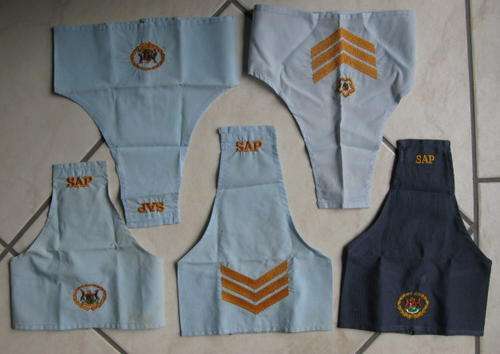 SAP RANK BRASSARDS FOR SERGEANT & WARRANT OFFICER-5 SOLD TOGETHER