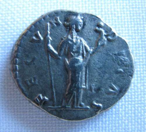 SILVER ROMAN COIN-FAUSTINA JUNIOR 160-180 AD-SILVER DENARIUS-DIAMETER 19MM-GUARANTEED AUTHENTIC