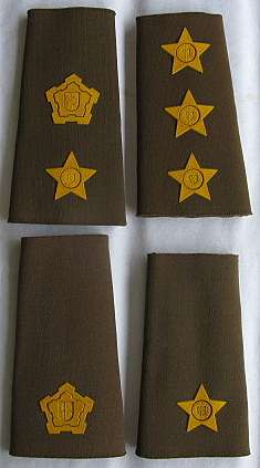 SELECTION OF TUPPER SA ARMY RANKS WORN 1980'S - 1996