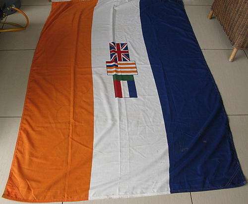 OLD SA FLAG MEASURES 1.8m x 1.2m - LABELLED - GOOD CONDITION