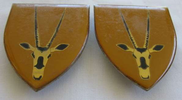 SHOULDER FLASH - 8 SA INFANTRY BATTALION - PAIR - PINS INTACT- ORIGINAL