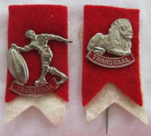TRANSVAAL RUGBY LAPEL PINS - 1960'S - 70'S