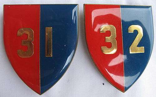 SHOULDER FLASH - 31 & 32 FIELD WORKSHOP -  PINS INTACT- ORIGINAL