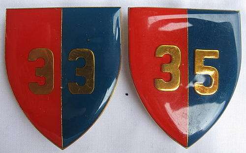 SHOULDER FLASH - 33 & 35 FIELD WORKSHOP - PINS INTACT- ORIGINAL