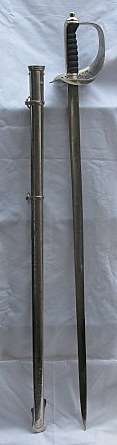 1897 PATTERN SWORD WITH WKC SOLINGEN BLADE AND METAL SCABBARD - TOTAL LENGTH 98CM