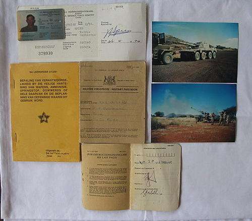 SADF BORDER WAR PERIOD SELECTION OF DOCUMENTS AND PHOTOS