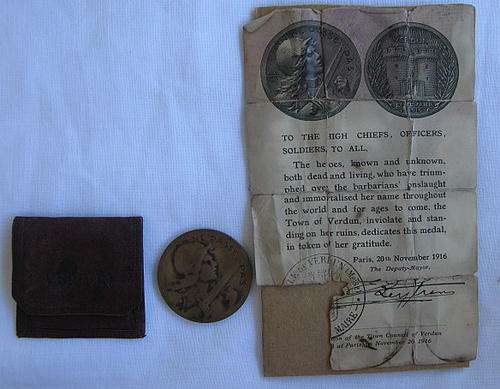 WW1 VERDUN MEDAL WITH CERTIFICATE