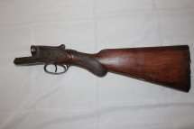 STOCK PART OF A DOUBLE SIDE BY SIDE SHOT GUN SOLD - MAKE UNKNOWN
