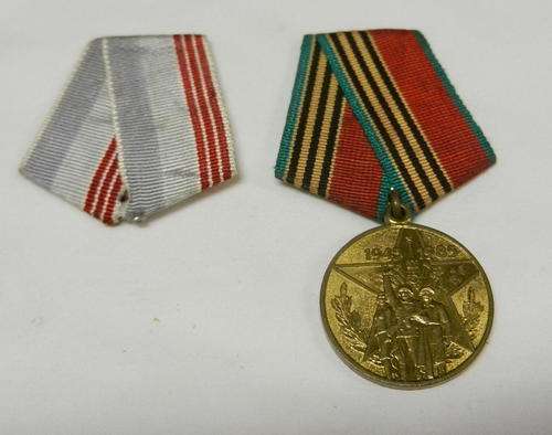 RUSSIAN MEDAL + RIBBON SOLD TOGETHER