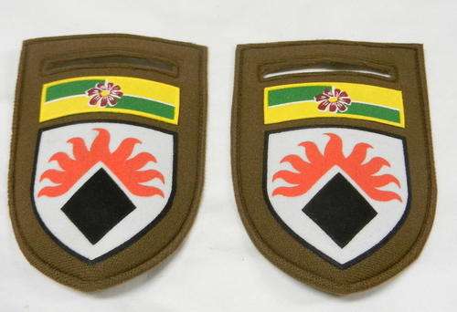 SECUNDA COMMANDO PAIR OF TUPPER FLASHES - ORIGINAL - PINS INTACT