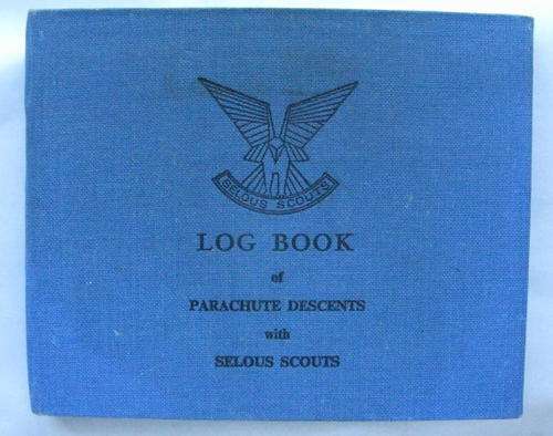 RHODESIAN SELOUS SCOUTS PARACHUTE JUMP LOG BOOK - COMPLETE AND IN VERY GOOD CONDITION - EXTREMELY SC