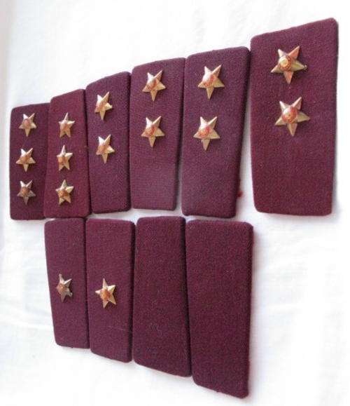 SA MEDICAL SERVICES SET OF RANKS UP TO CAPTAIN - 5 PAIRS