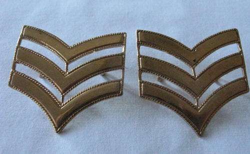 RHODESIA BSAP GOLD RANK BADGES WORN 1940 ONWARDS AND STILL WORN BY Z.R.P. - LUGS INTACT