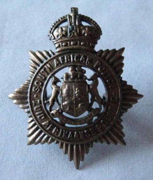 SA POLICE CAP BADGE Z TYPE WORN 1913 - 1926 - 2 LUGS