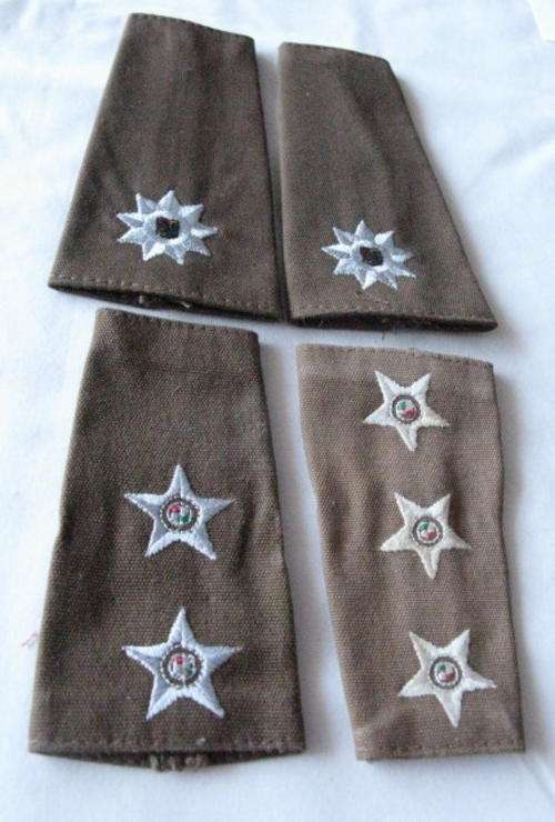 SELECTION OF EMBROIDERED RANK SLIP-ON BADGES WORN 1996 - 2002
