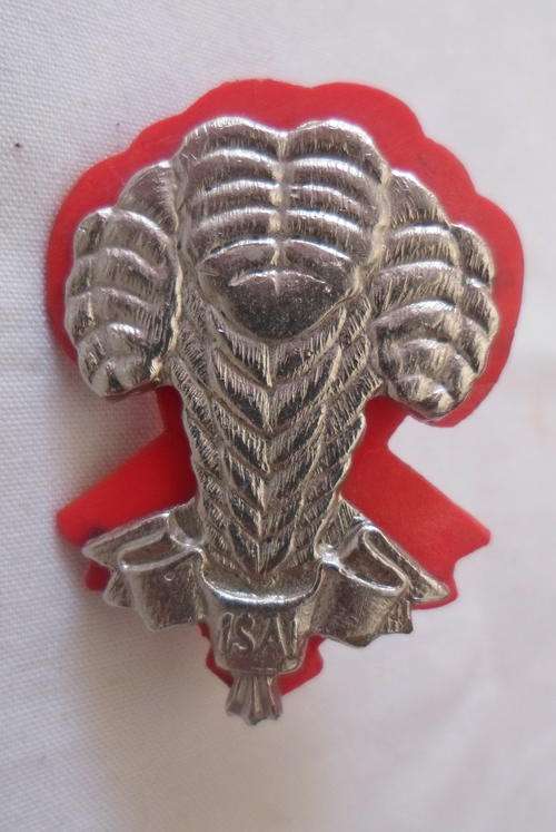 1 SA INFANTRY BATTALION CHROME BERET BADGE WORN 1983 - 2003 - 2 X SCREW LUGS