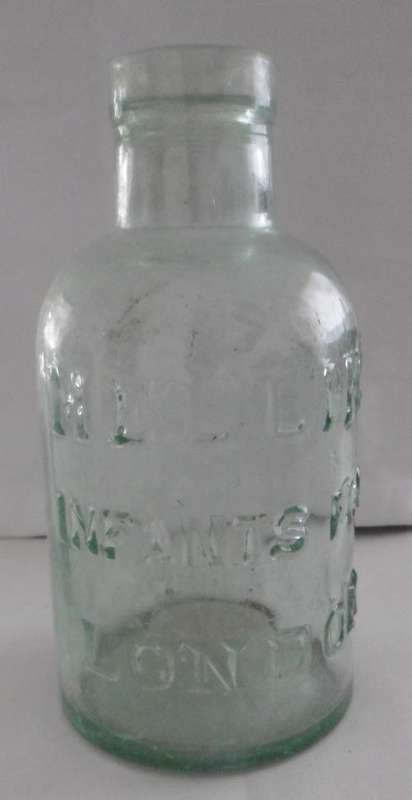 VINTAGE MELLIN`S INFANT`S FOOD LONDON - BOTTLE - HEIGHT 170MM X 80MM DIAMETER