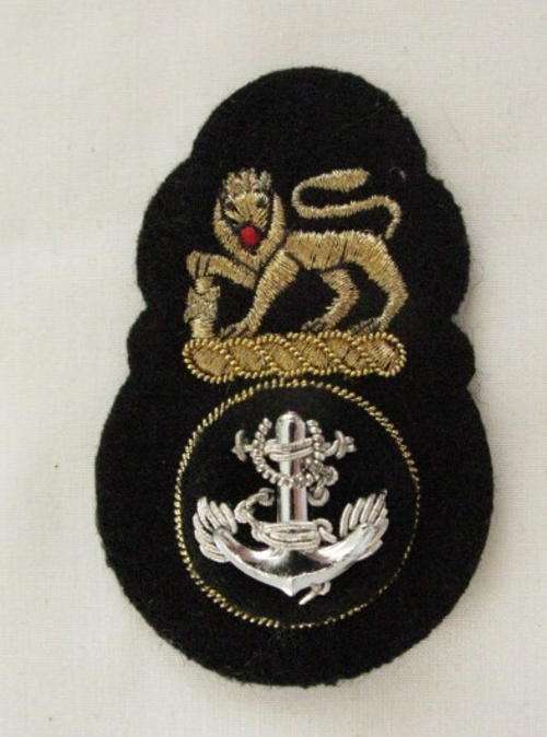 SA NAVY OTHER RANKS CAP BADGE - BULLION WIRE EMBROIDERED