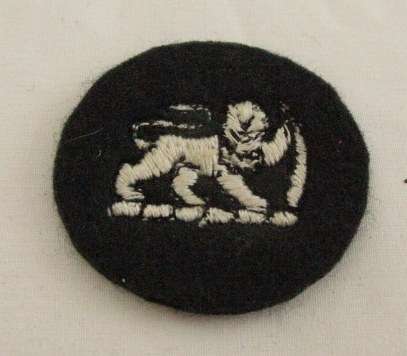 RHODESIA STAFF SERGEANT RANK BADGE - EMBROIDERED ON GREEN FELT