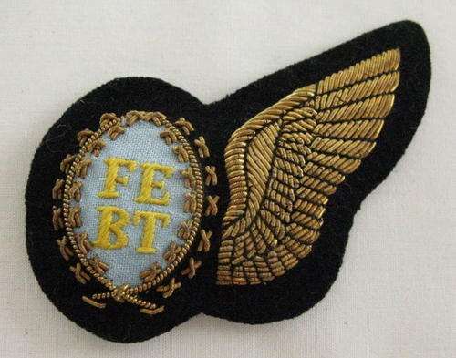 SAAF FLIGHT ENGINEER WING BULLION WIRE EMBROIDERED FOR 1000 FLYING HOURS AND MORE