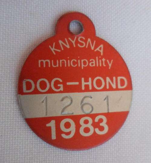 KNYSNA MUNICIPALITY 1983 DOG LICENSE