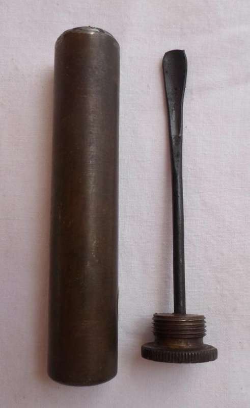 BRITISH BRASS OIL BOTTLE FOR THE .303 RIFLE
