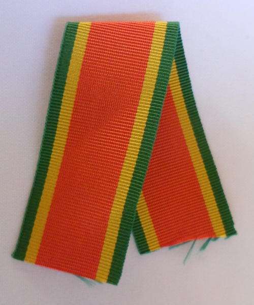 FULL SIZE AFRICA SERVICE MEDAL RIBBON-SOLD IN LENGTHS OF 15CM-ORIGINAL PERIOD MEDAL RIBBON