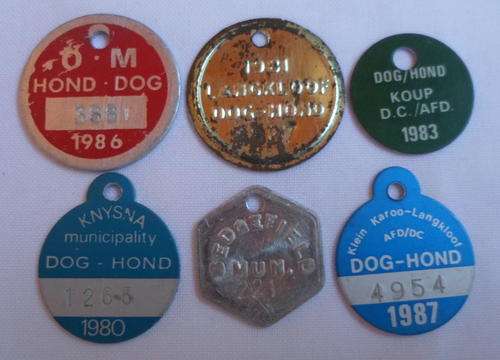 SELECT OF 6 DOG LICENSES ALL FROM DIFFERENT TOWNS