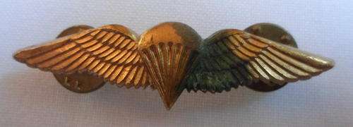 SA PARACHUTE BASIC GILDING METAL MESS DRESS WING-WORN FROM THE 1970'S- 2PINS
