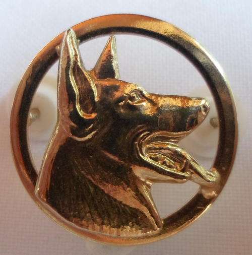 SA POLICE DOG HANDLERS GILDING METAL BREAST BADGE-2 PINS