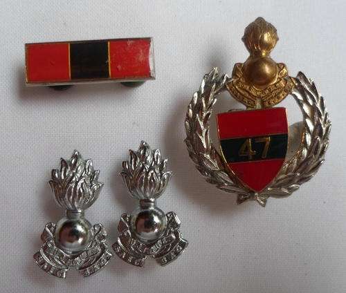 47 SURVEY SQUADRON,CAP BADGE,BERET BAR & COLLARS-LUGS+PINS INTACT