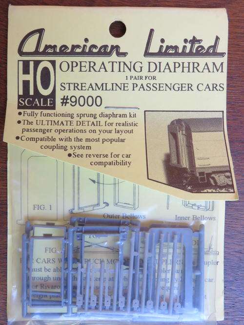 AMERICAN LIMITED HO SCALE OPERATING DIAPHRAM 1 PAIR FOR STREAMLINER PASSENGER CARS 9000