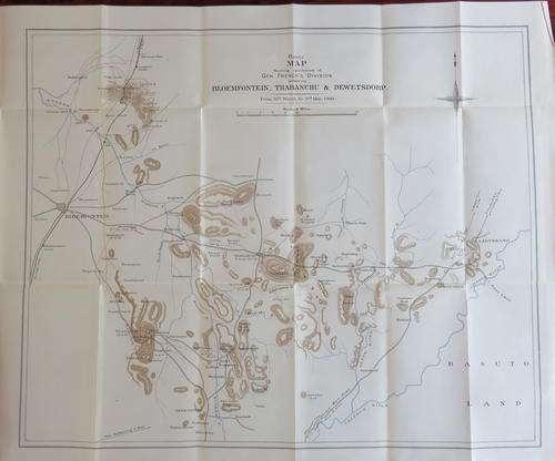 BOER WAR ORIGINAL MAP,PRINTED 1902-ROUTE MAP SHOWING OPERATIONS OF GEN. FRENCH'S DIVISION BETWEEN B